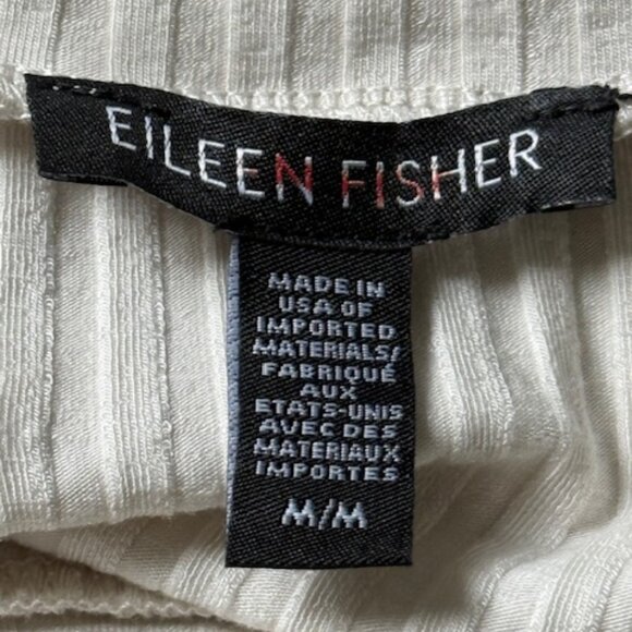 Eileen Fisher Womens Textured Stretch Rib Crew Neck Tunic Bone Long Sleeve M EUC - Picture 11 of 11